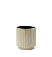 Vase Cylinder Groove Indoor Beige