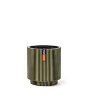 Vase Cylinder Groove Indoor Green