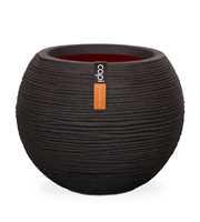 Vase Ball Rib Black