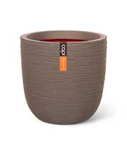 Planter Ball Rib Warm Taupe