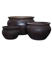 Bowl w. collar Black Clay