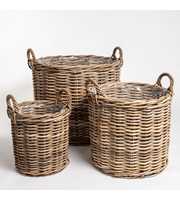 Rattan Logbasket Round Set 3