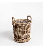 Rattan Logbasket Round Single