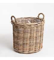 Rattan Logbasket Round Single