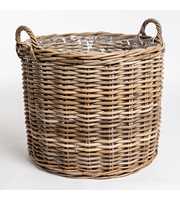 Rattan Logbasket Round Single