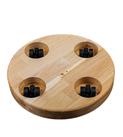 Hjulsæt I Træ/Castor Plate In Wood 