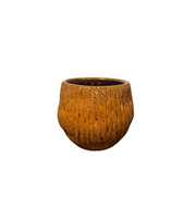 Wave Egg Pot Amber Ceramic