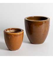 Egg Pot S/2 Tobacco