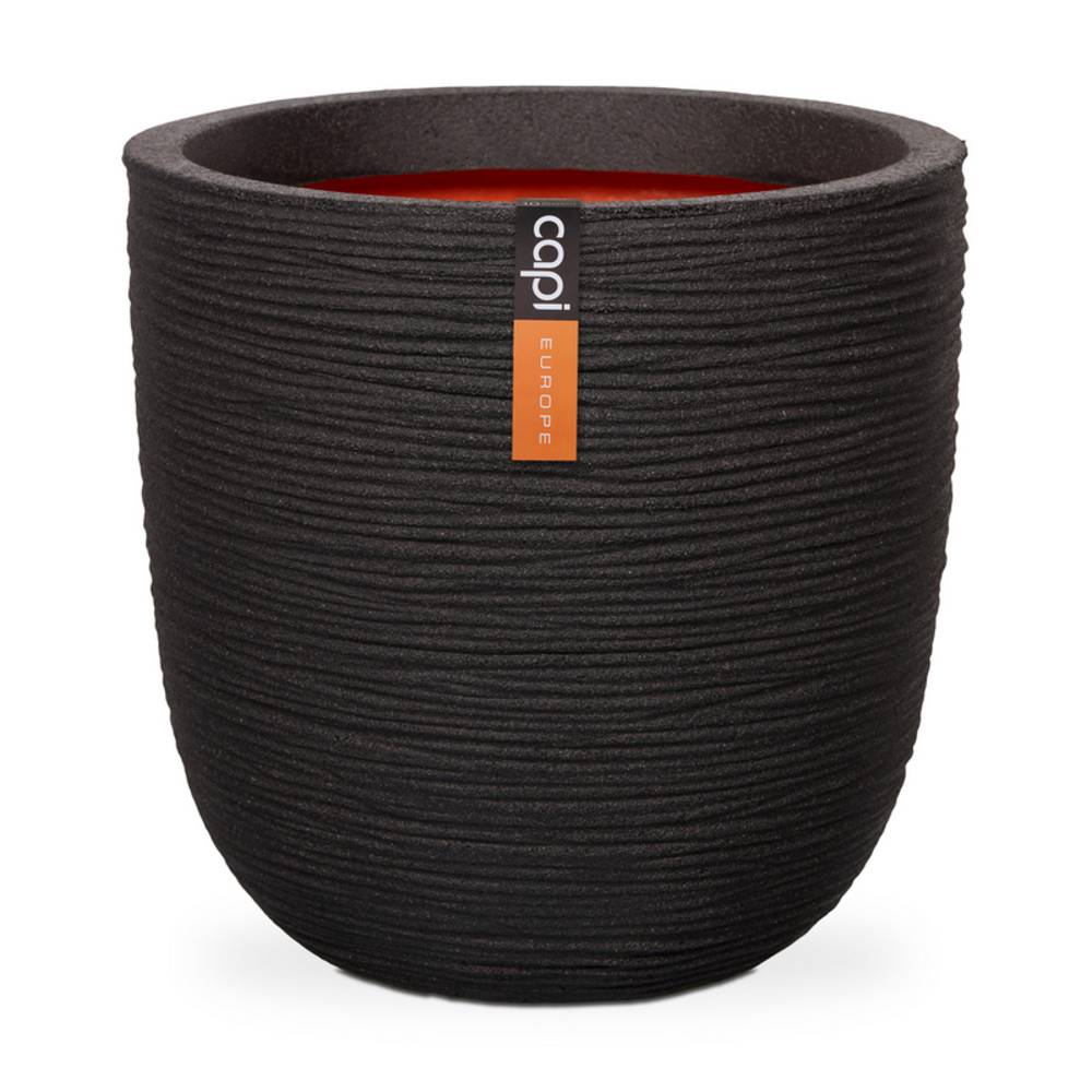 Planter Ball Rib Black.