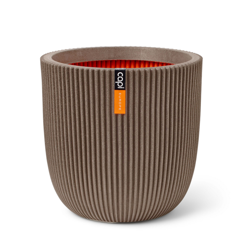 Planter Ball Groove Warm Taupe.