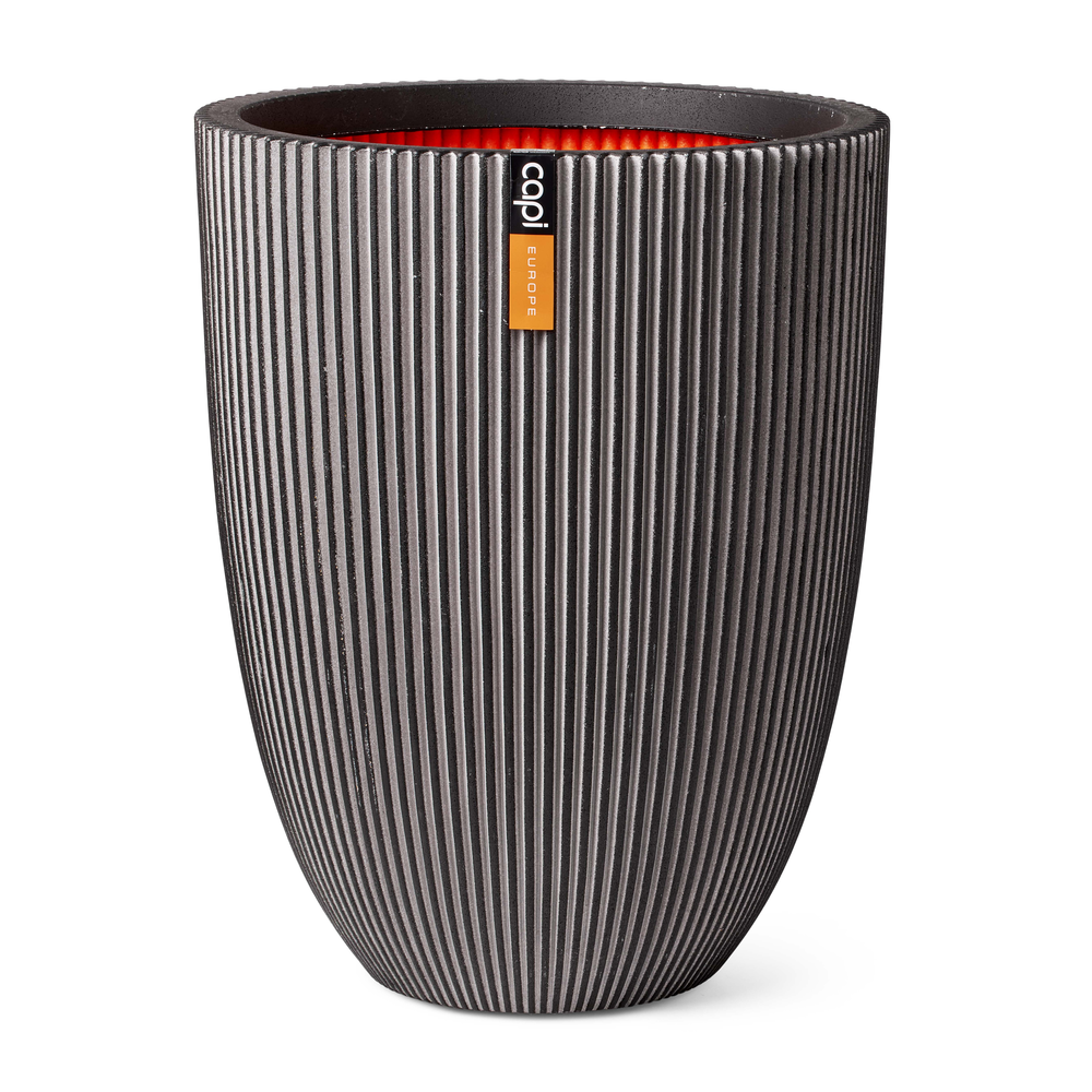 Vase Elegant Low Groove Antracit.