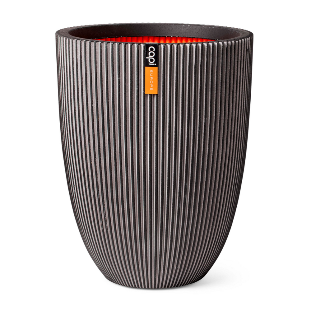 Vase Elegant Low Groove Antracit.