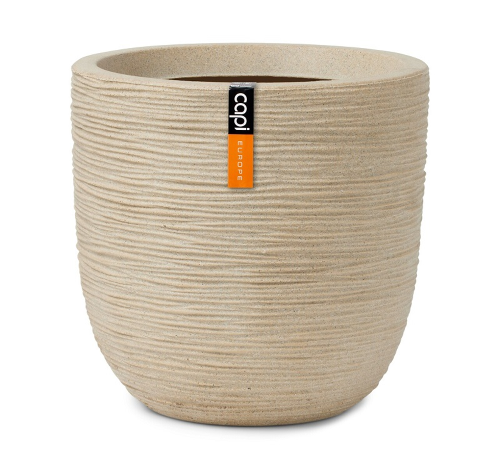 Planter Ball Rib Waste Beige.
