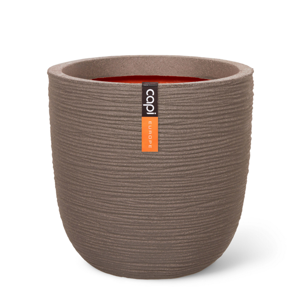 Planter Ball Rib Warm Taupe.