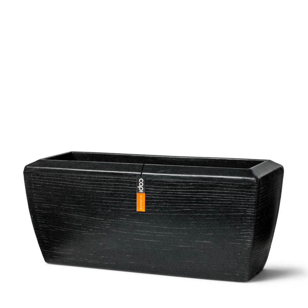 Planter Rectangle Arc Granite Black.