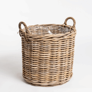 Logbasket Round Rattan Single.