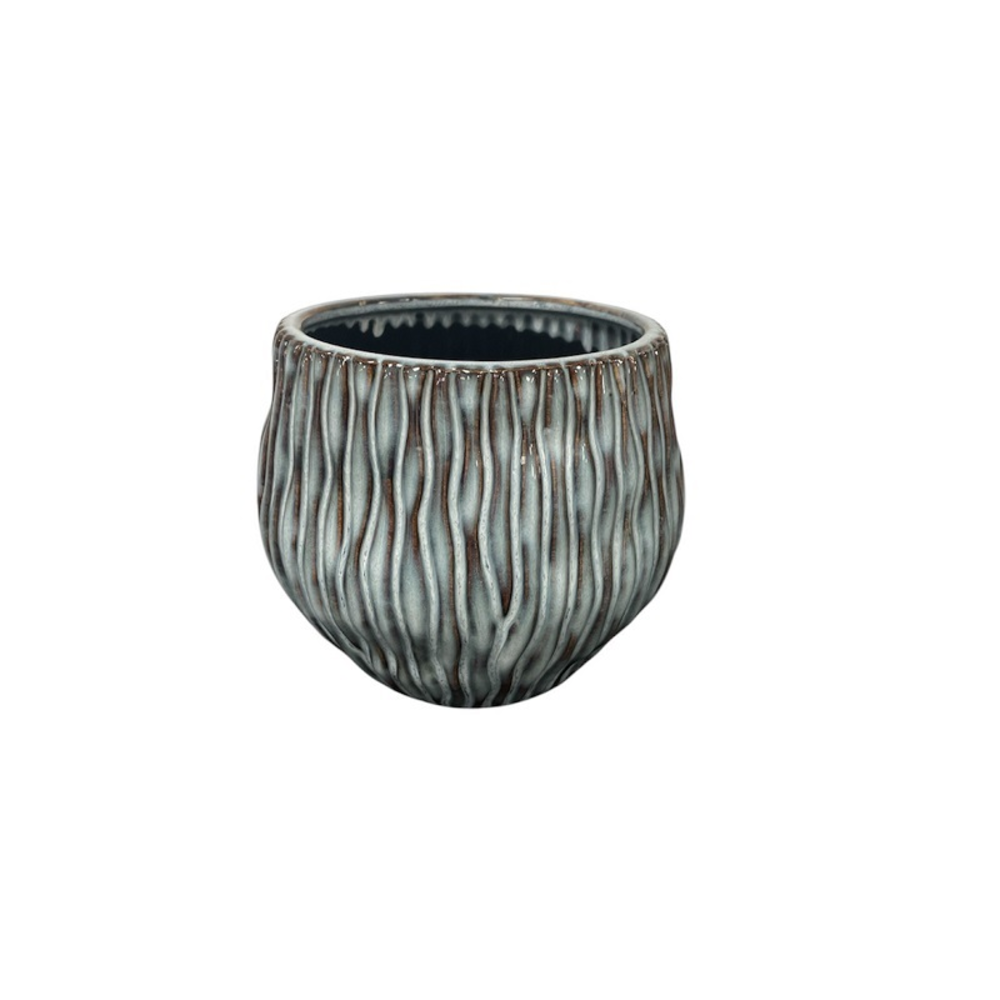 Wave Egg Pot Mint Ceramic.