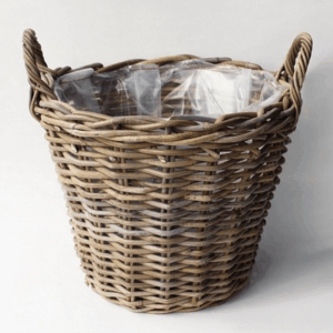 Planter Round Rattan incl plastic lining Ø35.