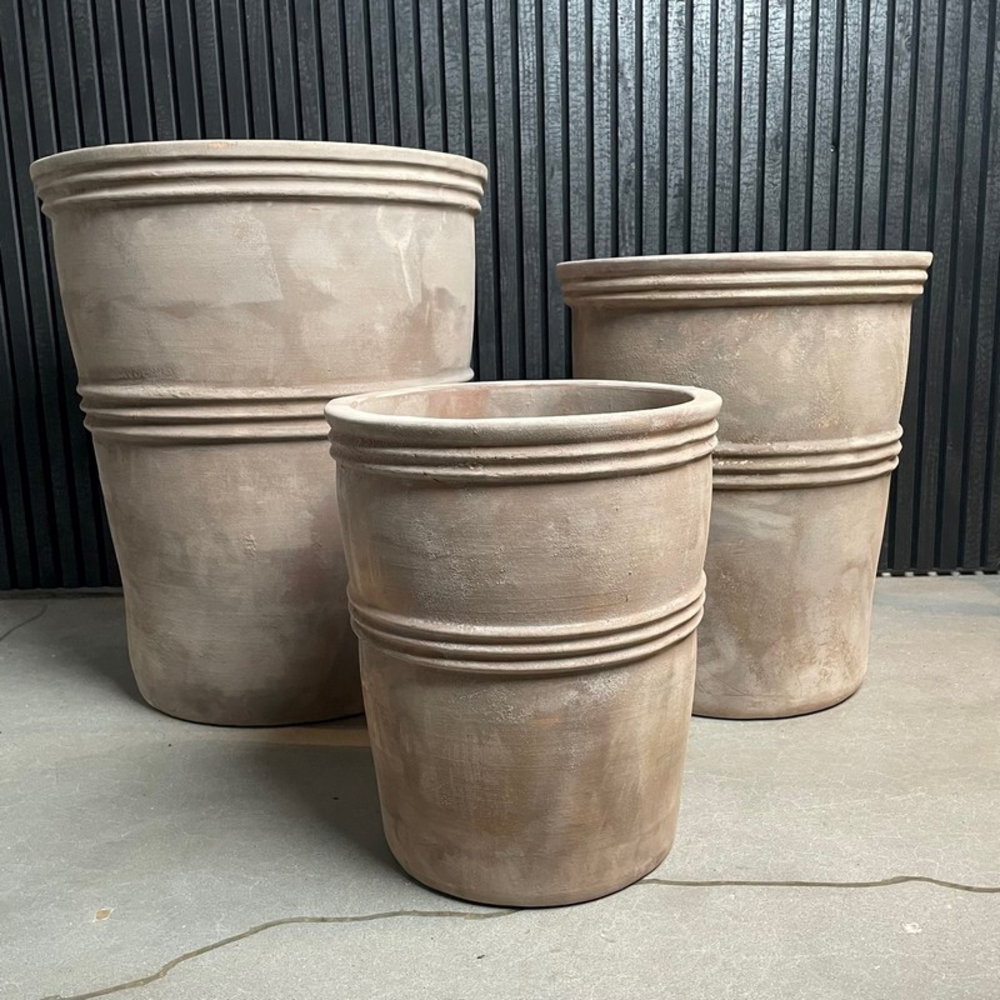 Dobrac Terracotta High Rnd Pots Set/3.
