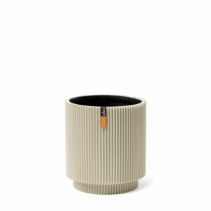 Vase Cylinder Groove Indoor Beige.