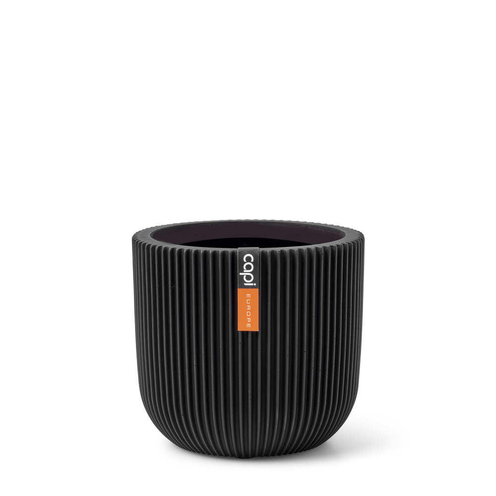 Planter Ball Groove Indoor Black.