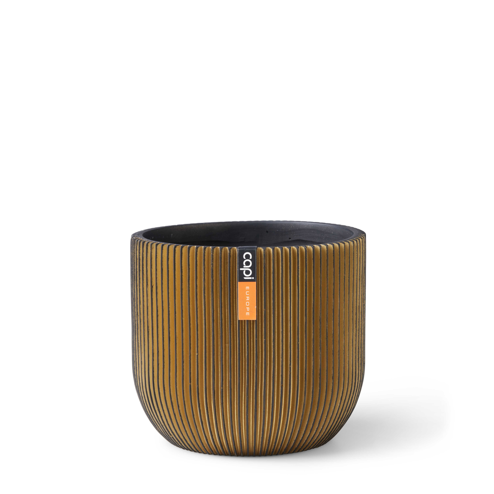 Planter Ball Groove Indoor Gold.