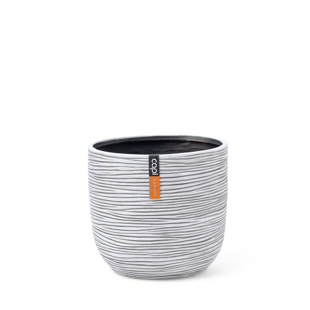 Planter Ball Rib Indoor Ivory.