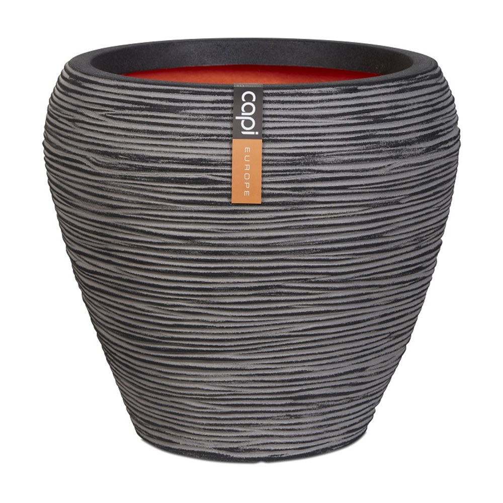 Vase taper round Rib Antracite.