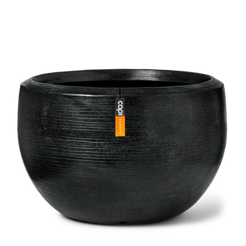 Vase Ball Arc Granite Black.