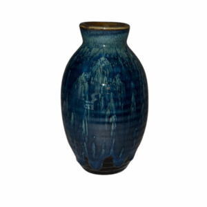 Vase Glazed Mini Blue Black.