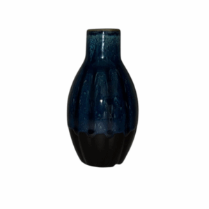 Vase Glazed Mini Blue Black.