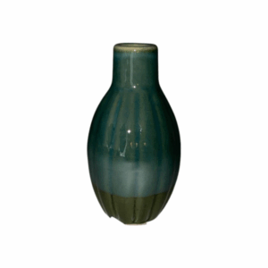 Vase Glazed Mini Green Black.