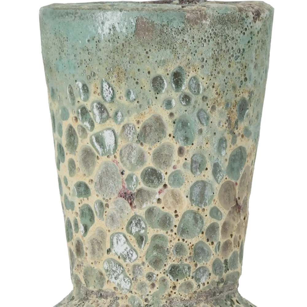Closeup af Vase Lava Trompet Green Lava.