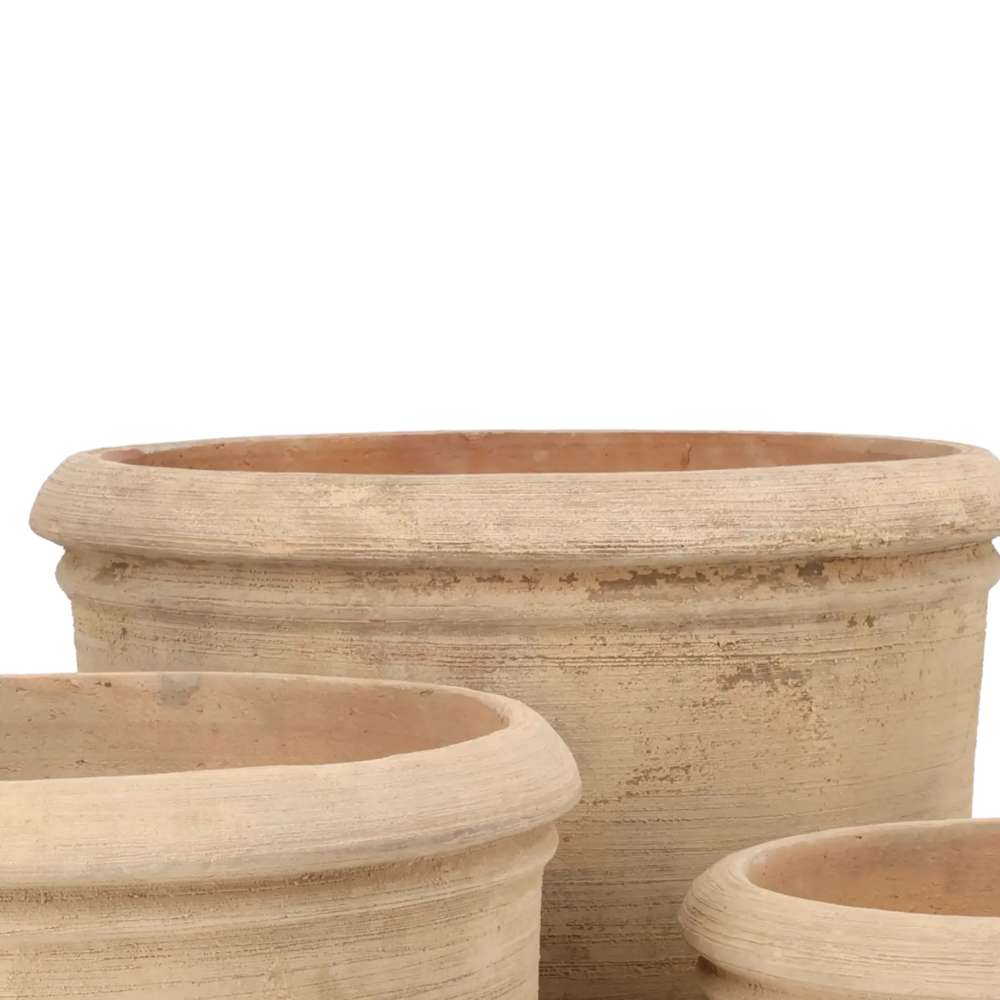 Closeup af Sasso Antique Choco Terracotta Set3.