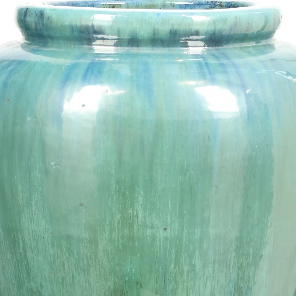 Closeup af Karakoram Glazed Ceramic jar high.