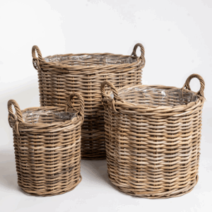 Logbasket Round Rattan Set 3.