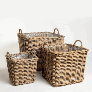 Logbasket Square Rattan Set 3.