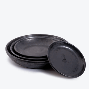 Saucer / Underfad Matt Black Set 4.