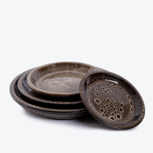 Saucer / Underfad Falling Brown Set 4.