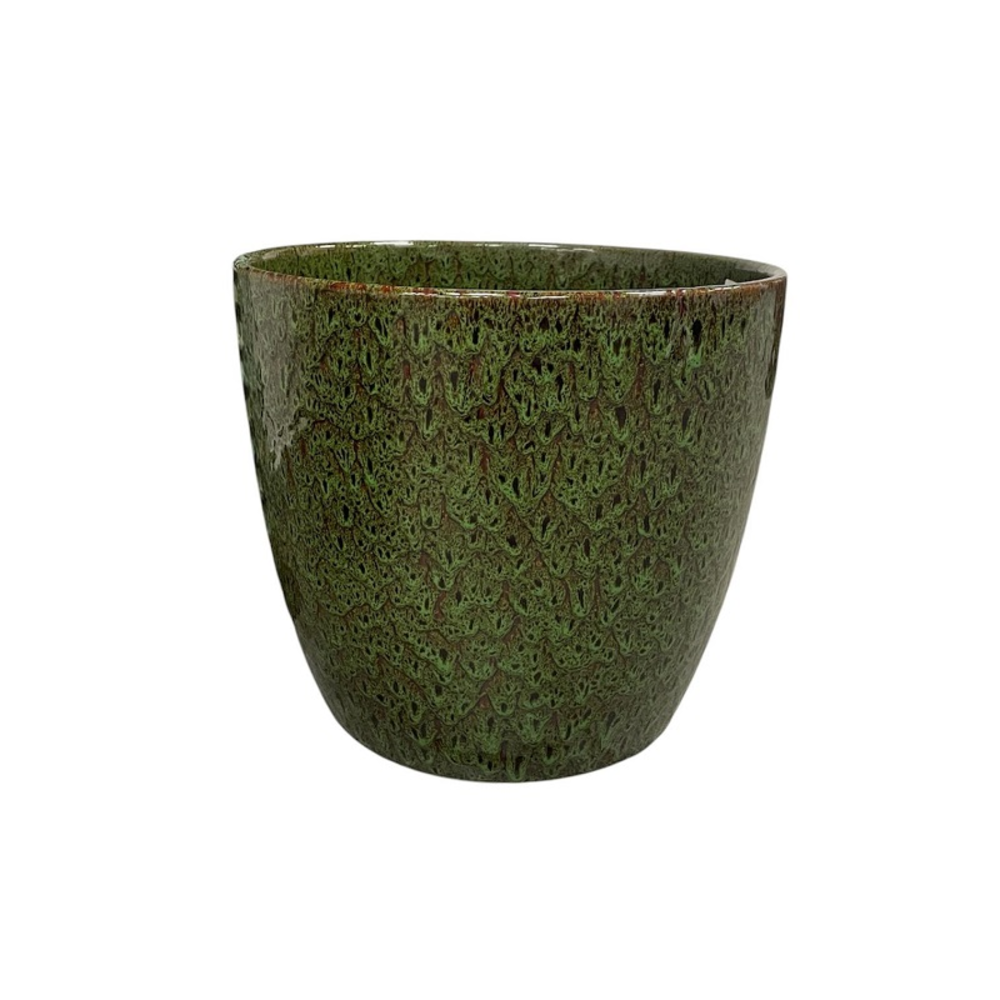 Egg Pot Cypress green ceramic.