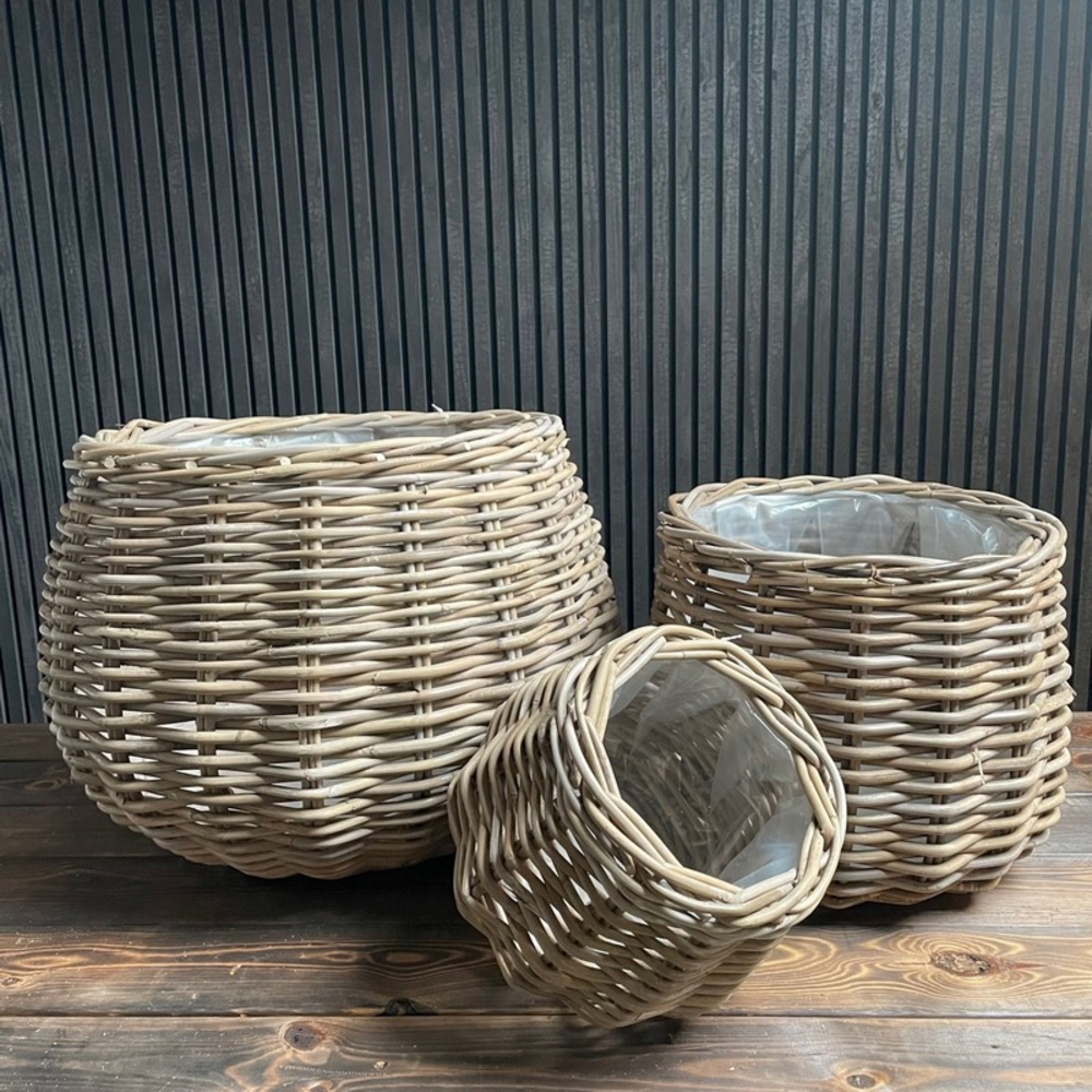 Basket Bowl Rattan S/3.
