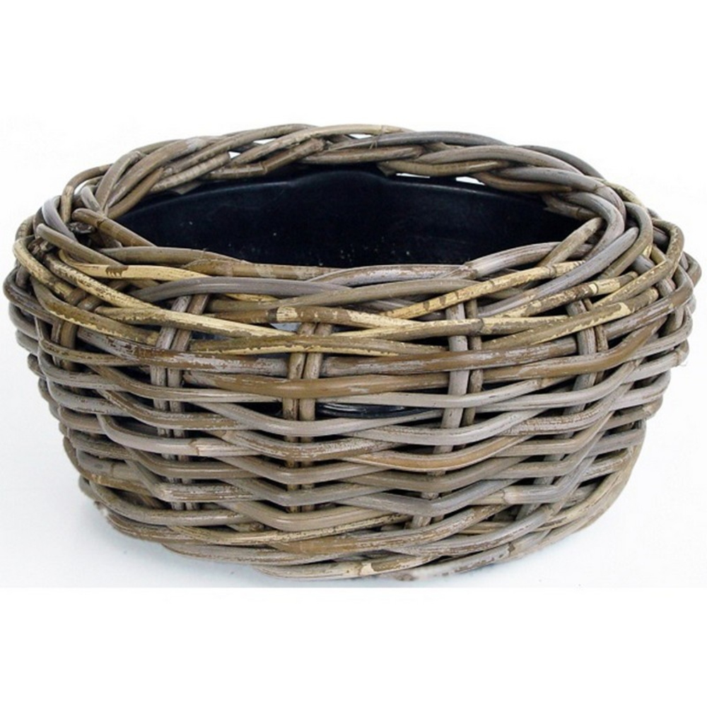 Drypot Low Round Rattan Ø30.