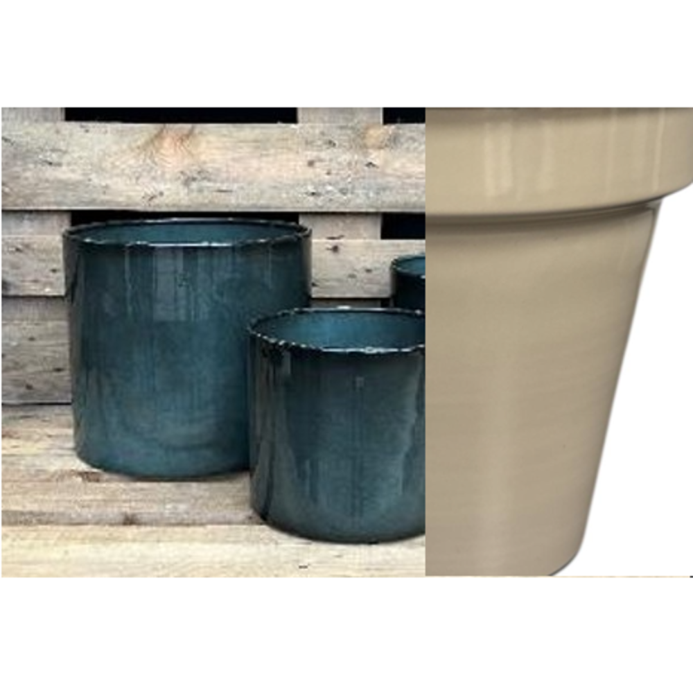 Pot Göta Cylinder w saucer.