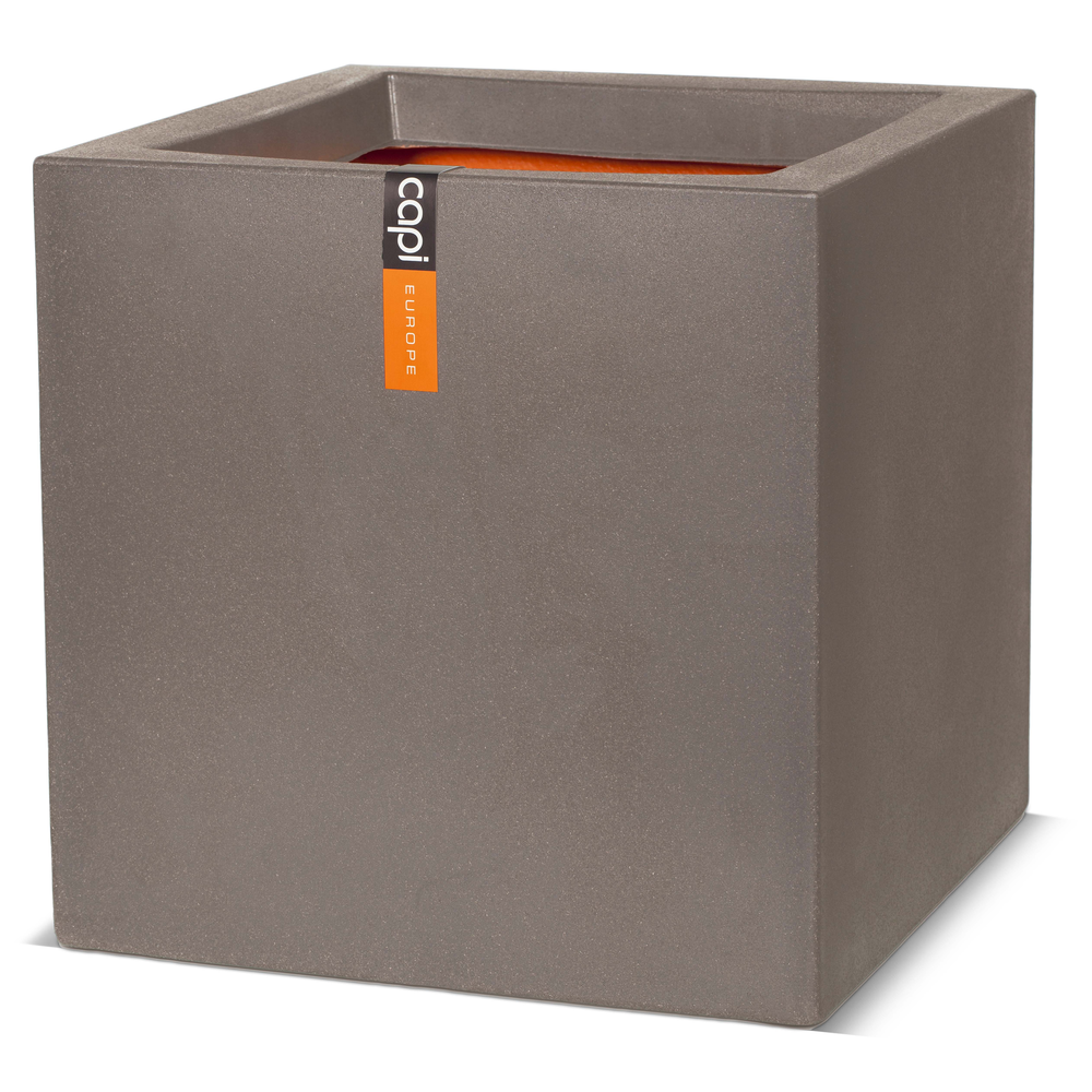 Planter square Smooth warm taupe.