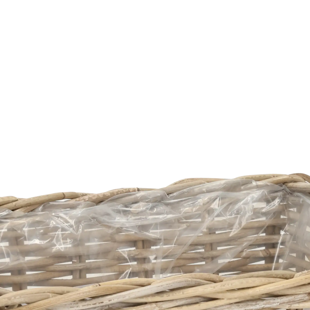 Closeup af Square Rattan Basket Single.