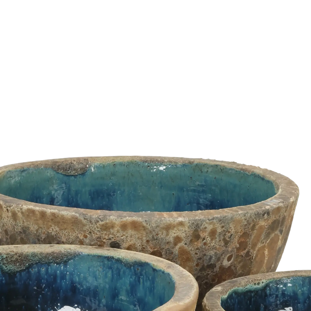 Closeup af Bowl Lava Glazed inside Set 3.