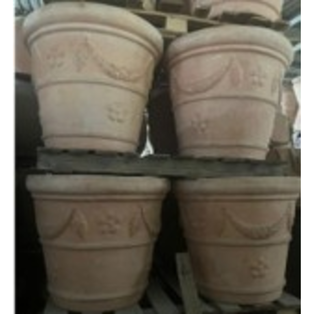 Croda Ros Terracotta with Floral Garlands set 4.