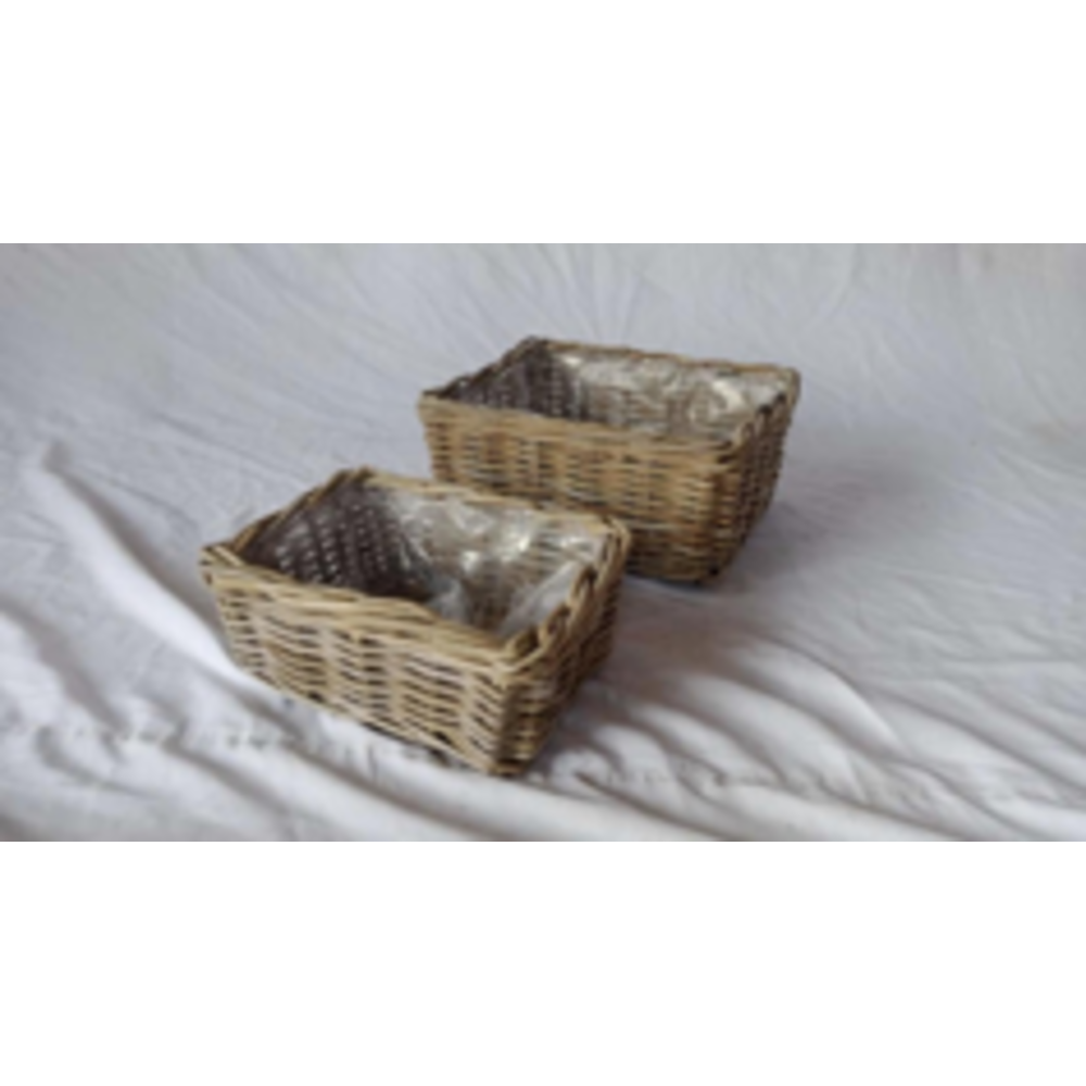 Square Rattan Basket Low set 2.