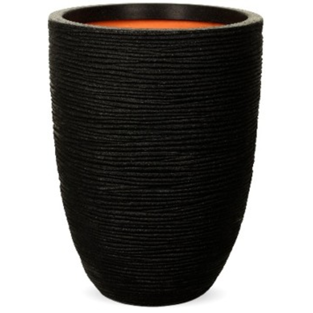 Vase elegant low Rib NL 34x46 black.