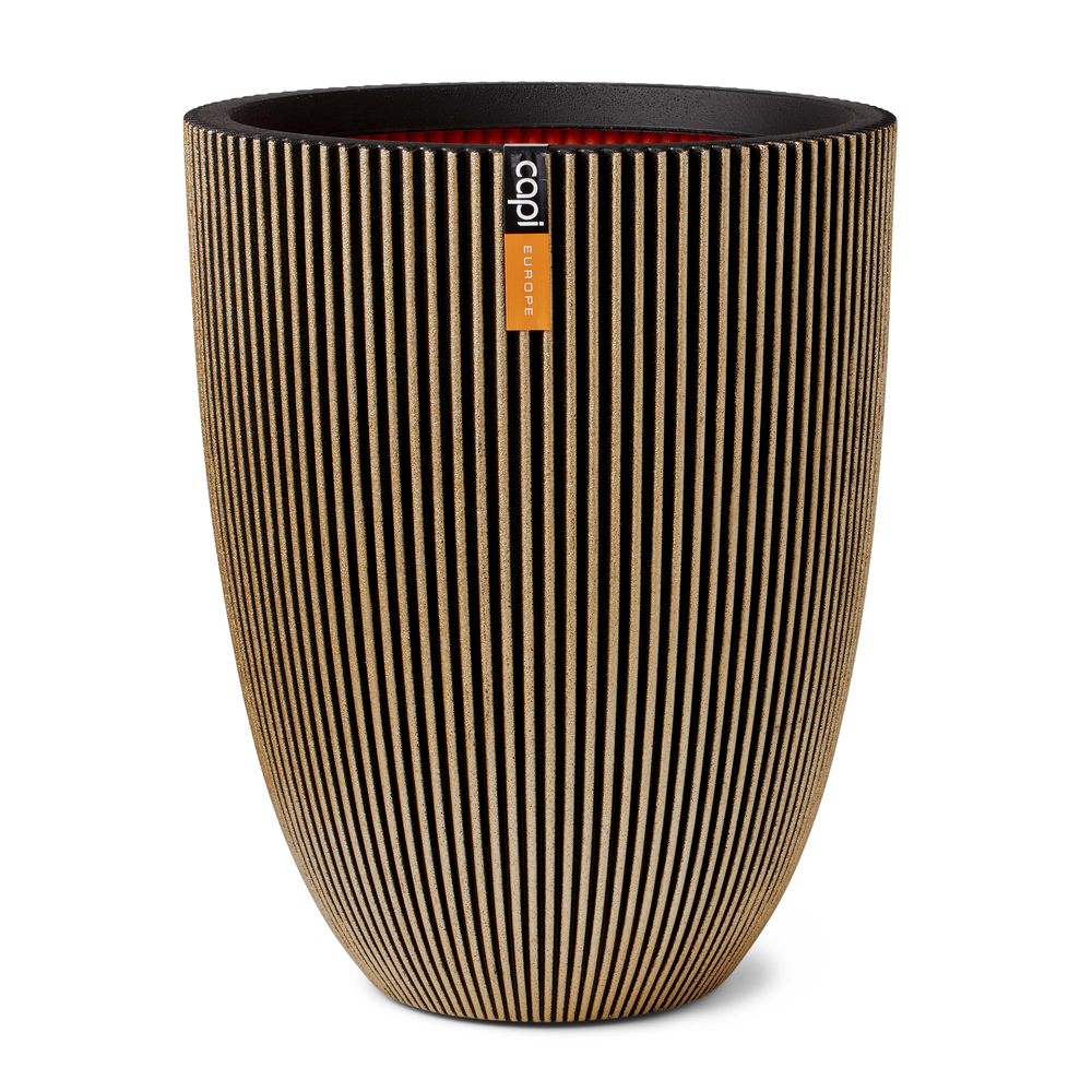 Vase Elegant Low Groove Gold.